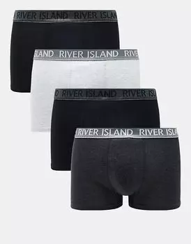 Упаковки трусов-транков серого цвета River Island