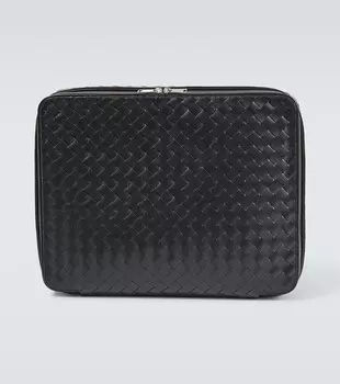 Упаковочный куб из кожи intrecciato Bottega Veneta, черный