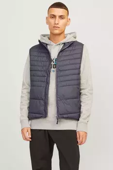 Упаковываемый утепленный жилет без воротника Jack & Jones, серый