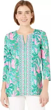 UPF 50+ Туника Карина Lilly Pulitzer, цвет Pink Blossom Suite Views Engineered Chilly Lilly