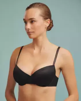 Уплотненный бюстгальтер на косточках Naturana, черный