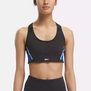 Уплотненный бюстгальтер с цветными блоками Lux Racer Reebok, цвет Black / Vector Blue