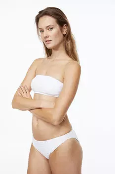 Уплотненный лиф бикини-бандо H&M, белый