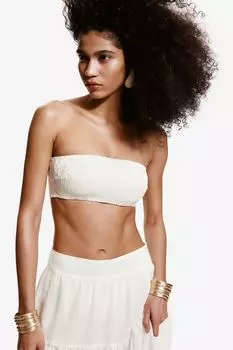 Уплотненный лиф бикини-бандо H&M, белый