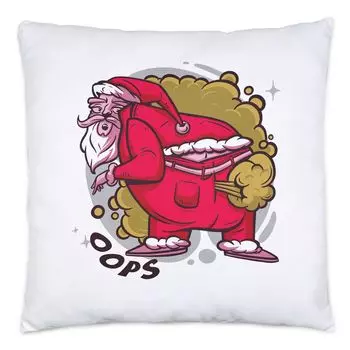 Упс Подушка Смешной Санта-Клаус Юмор Рождество Счастливые праздники Рождественский ужин Пердеж Пердеж Рождество Hey!Print