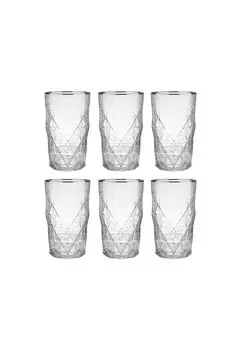 UPSCALE 6 стаканов для лонг-дринков в серебряной оправе, 460 мл BUTLERS, цвет Transparent Silber