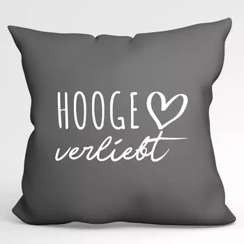 УРАА! Подушка Hooge in love декоративная наволочка без наполнения Steel Grey с названием любимого острова Hellweg Druckerei