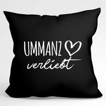 УРАА! Подушка Ummanz in love декоративная наволочка без наполнения черная с названием любимого острова Hellweg Druckerei