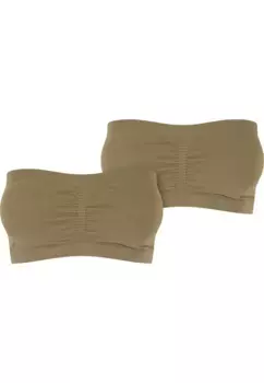 URBAN CLASSICS Бюстгальтер без косточек " Urban Classics Ladies Pads Bandeau 2-Pack", хаки