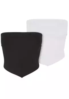 URBAN CLASSICS Бюстгальтер без косточек " Urban Classics Ladies Knotted Bandeau Top 2-Pack", белый