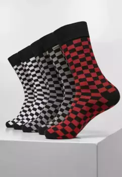 URBAN CLASSICS Чулки " Urban Classics Accessories Check Socks 5-Pack" (1 пара), белый