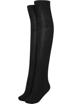 URBAN CLASSICS Чулки " Urban Classics Accessories Женские носки выше колена, 2 шт." (1 пара), черный