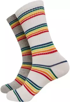 URBAN CLASSICS Чулки " Urban Classics Unisex Rainbow Stripes Socks 2-Pack" (1 пара), белый