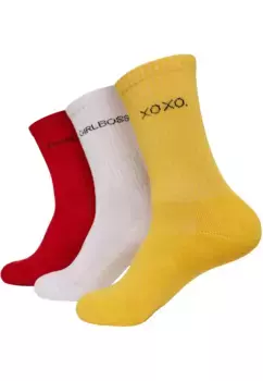 URBAN CLASSICS Чулки " Urban Classics Unisex Wording Socks, 3 шт." (1 пара), белый