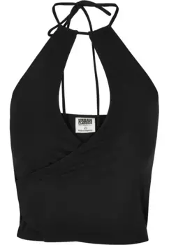 URBAN CLASSICS Muscle Shirt " Urban Classics Женский короткий топ с бретелькой на бретельках с запахом", черный