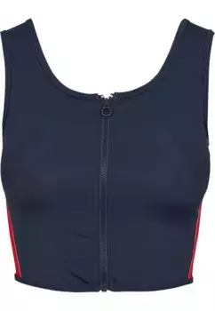 URBAN CLASSICS Muscle Shirt "Женский женский укороченный топ с полосками по бокам и молнией Urban Classics", белый