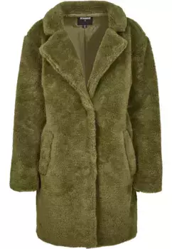 URBAN CLASSICS Парка " Urban Classics Women's Ladies Oversized пальто из шерпы" (1 шт.), без капюшона, оливковый