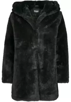 URBAN CLASSICS Парка " Urban Classics Women's Ladies Hooded Teddy Coat" (1 шт.), без капюшона, черный