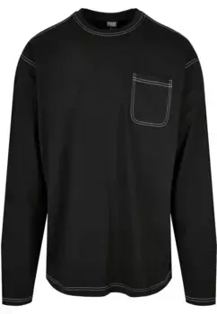 URBAN CLASSICS с длинным рукавом " Urban Classics Мужская тяжелая рубашка с длинным рукавом и контрастной строчкой", белый