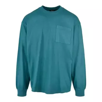 URBAN CLASSICS с длинным рукавом " Urban Classics Мужская пигментированная рубашка с длинным рукавом и карманами", бирюзовый