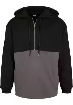 URBAN CLASSICS Свитер "Мужская свободная толстовка с капюшоном на молнии до половины " Urban Classics", черный