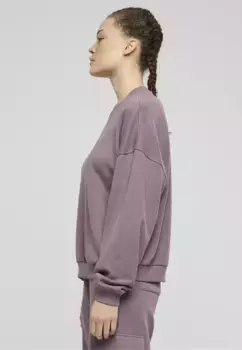 URBAN CLASSICS Свитер "URBAN Classics Ladies Ladies Oversized Light Terry Crewneck", фиолетовый