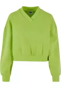 URBAN CLASSICS Свитер " Urban Classics Ladies Ladies Укороченный V-образный вырез", желтый
