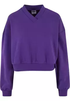 URBAN CLASSICS Свитер " Urban Classics Ladies Ladies Укороченный V-образный вырез", фиолетовый