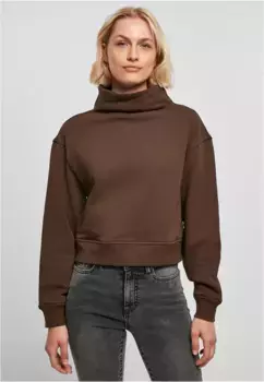 URBAN CLASSICS Свитер " Urban Classics Женский женский органический короткий свитер с высоким воротником", коричневый