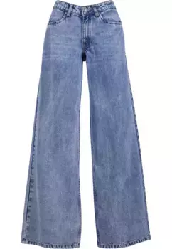 URBAN CLASSICS Удобные джинсы "Женские женские джинсы Urban Classics со средней талией и широкими джинсами", голубой