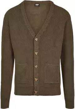 URBAN CLASSICS Вязаная флисовая куртка " Urban Classics Men's Boxy Cardigan" (1 шт.), без капюшона, оливковый