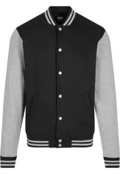 URBAN CLASSICS Вязаная флисовая куртка " Urban Classics Men's 2-tone College Sweatjacket" (1 шт.), без капюшона, черный