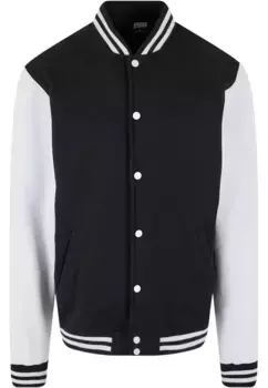 URBAN CLASSICS Вязаная флисовая куртка " Urban Classics Men's 2-tone College Sweatjacket" (1 шт.), без капюшона, белый