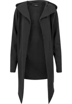 URBAN CLASSICS Вязаная флисовая куртка " Urban Classics Men's Long Hooded Open Edge Cardigan" (1 шт.), с капюшоном, цвет Charcoal