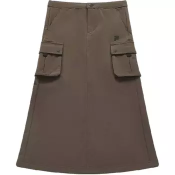 URBAN TECH Повседневная длинная юбка женская кофейного цвета Fila Fusion