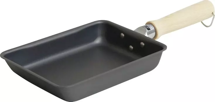 Urushiyama Metal Industries TSO-E19-14 Сковорода для яиц, гриль для яиц, 7,5 x 5,5 дюймов (19 x 14 см), совместима с индукционной индукцией, сделано в Японии, железо такуми, Black