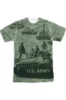 US ARMY майка Up с коротким рукавом для взрослых Poly Crew Gildan, белый