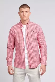 Us polo assn мужская клетчатая рубашка U.S. Polo Assn, красный