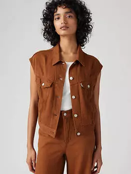 Усеченный легкий жилет из льняной смеси в стиле 90-х годов Levi's, цвет Sorrel Horse - Brown