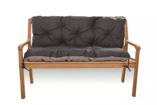 Условия банка| Подушка сиденья+спинка 180х60х50 серый| Подушка для сиденья скамья | Голливудская подушка для качелей | подушка для уличной скамейки | Подушка для скамейки | Сетгарден Setgarden, черный