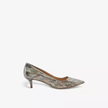 Усовершенствованные туфли-лодочки из искусственной кожи на среднем каблуке Dune, цвет metallic-reptile synthet