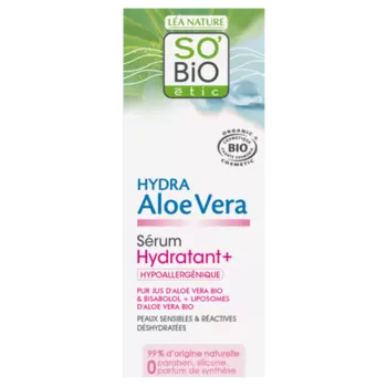 Успокаивающая увлажняющая сыворотка для лица, 30 мл So'Bio Etic Aloe vera