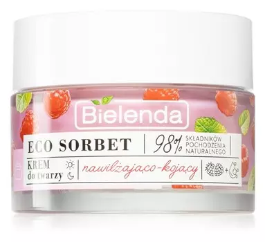 Успокаивающее увлажняющее средство для лица Bielenda Eco Sorbet Raspberry