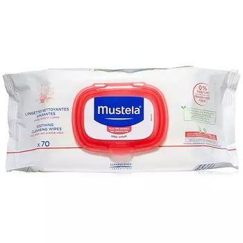 Успокаивающие очищающие салфетки Mustela 70 шт.