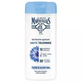 Успокаивающий гель для душа с цветками василька высокой переносимости, органический Le Petit Marseillais