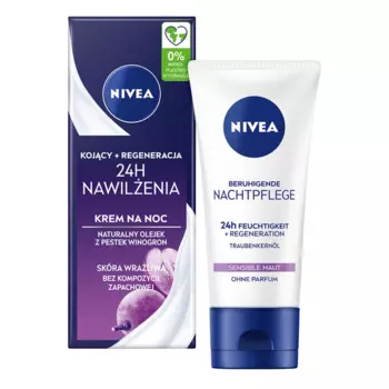 Успокаивающий и восстанавливающий ночной крем для лица, 50 мл Nivea 24H nawilenia
