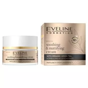 Успокаивающий крем для лица для дня и ночи, 50 мл Eveline Cosmetics, Organic Gold Soothing & Mattifying