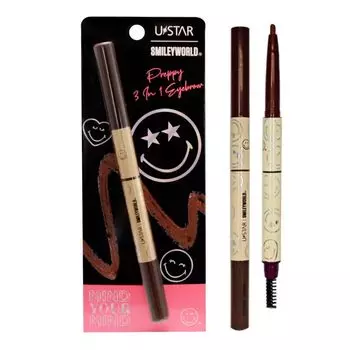 UStar Ustar Smileyworld Preppy 3 в 1 для бровей 0,55г. Темно коричневый, Dark Brown