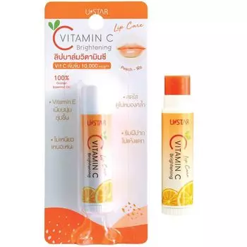 UStar Устар Вит С Бриг.хтенинг. Уход за губами 4,5г. Персик, Peach