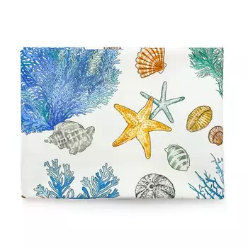 Устойчивая к пятнам скатерть с принтом - Мальдивы Lisola, крем